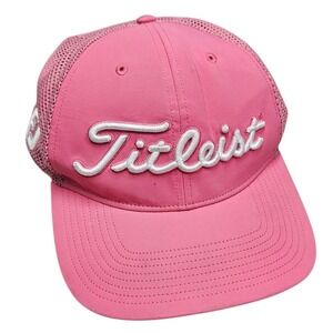Titleist Footjoy Golf Hat Women Pink Mesh Snapback Trucker Golfcore Sporty